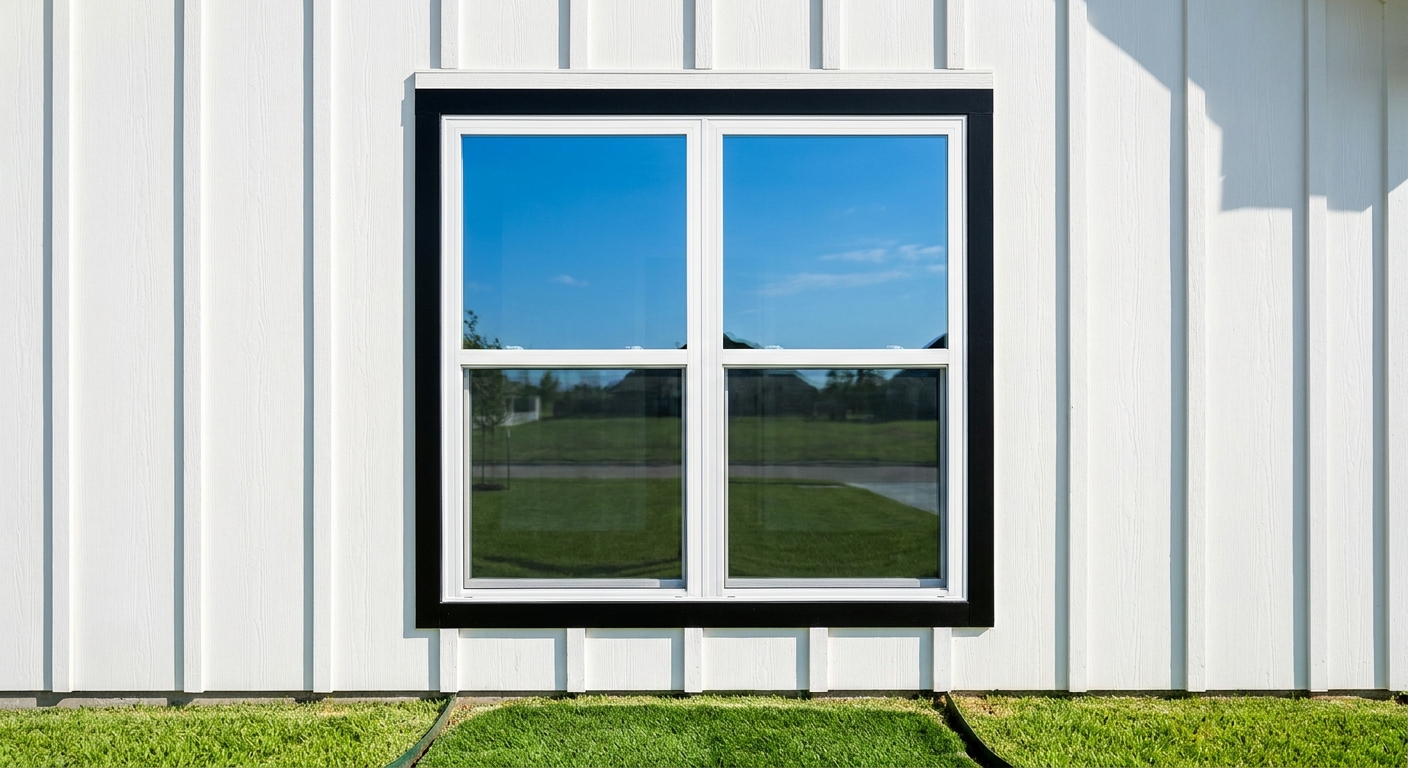 New replacement double-hung window on a Dallas home